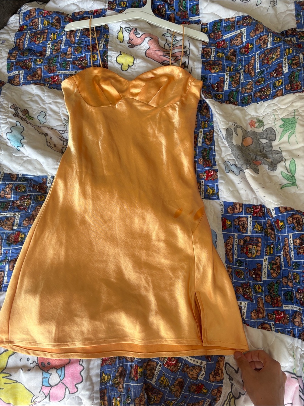 Satin Slip Dress in Vibrant Golden Yellow